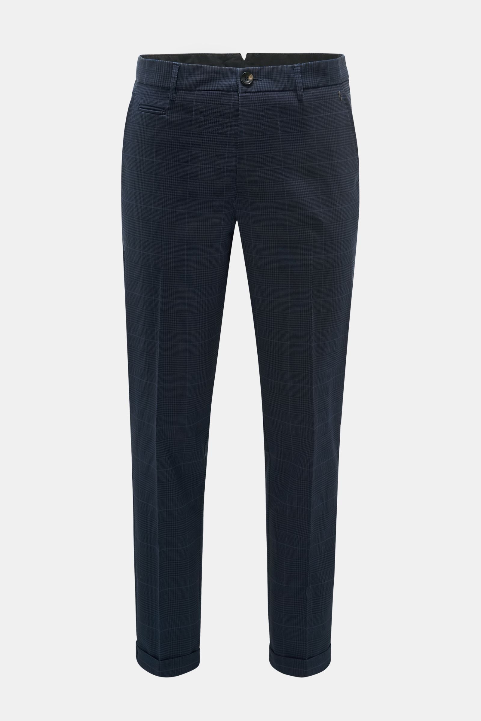 Wool trousers navy checked