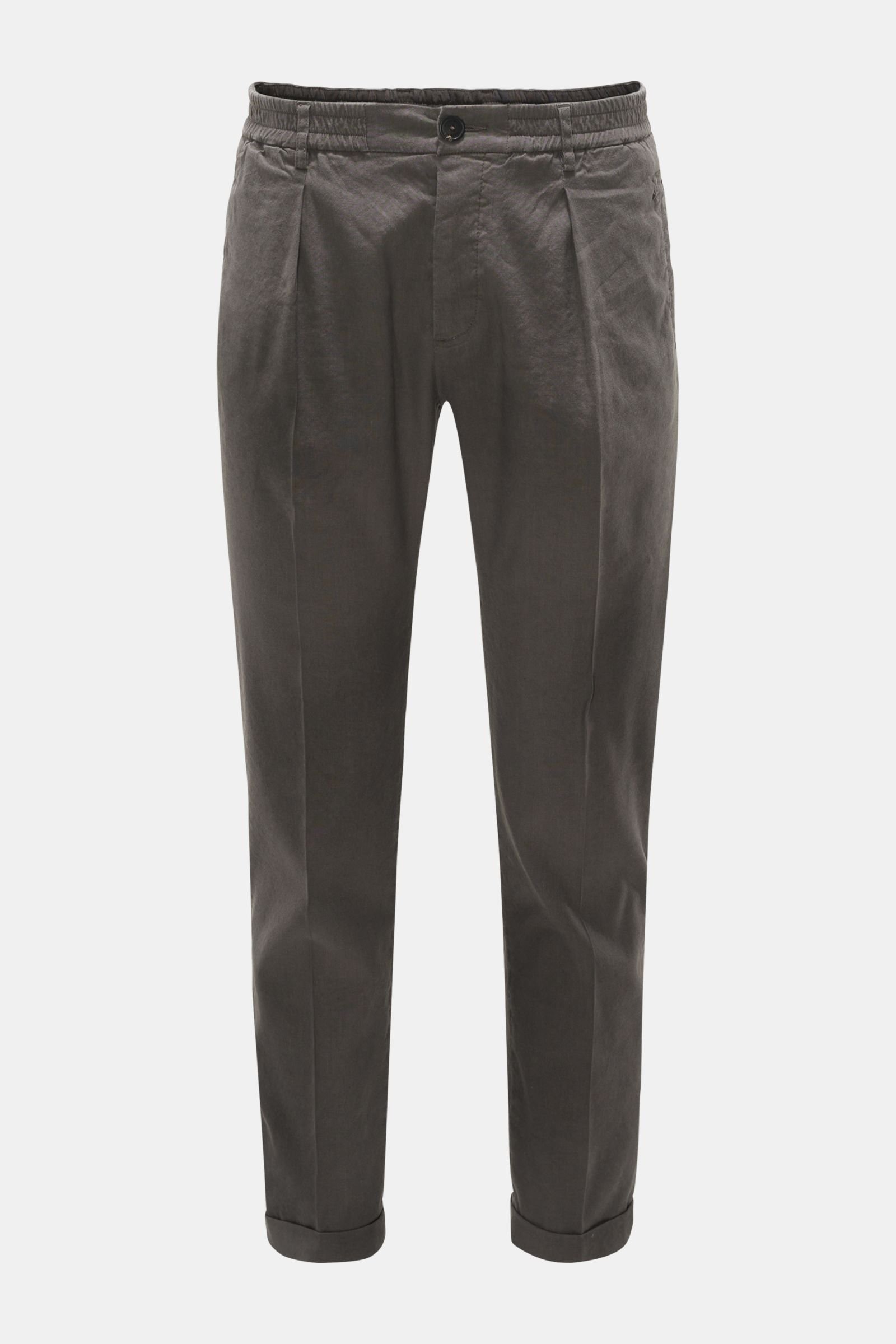 Jogger pants 'Linen Tencel Comfort Slacks' dark grey