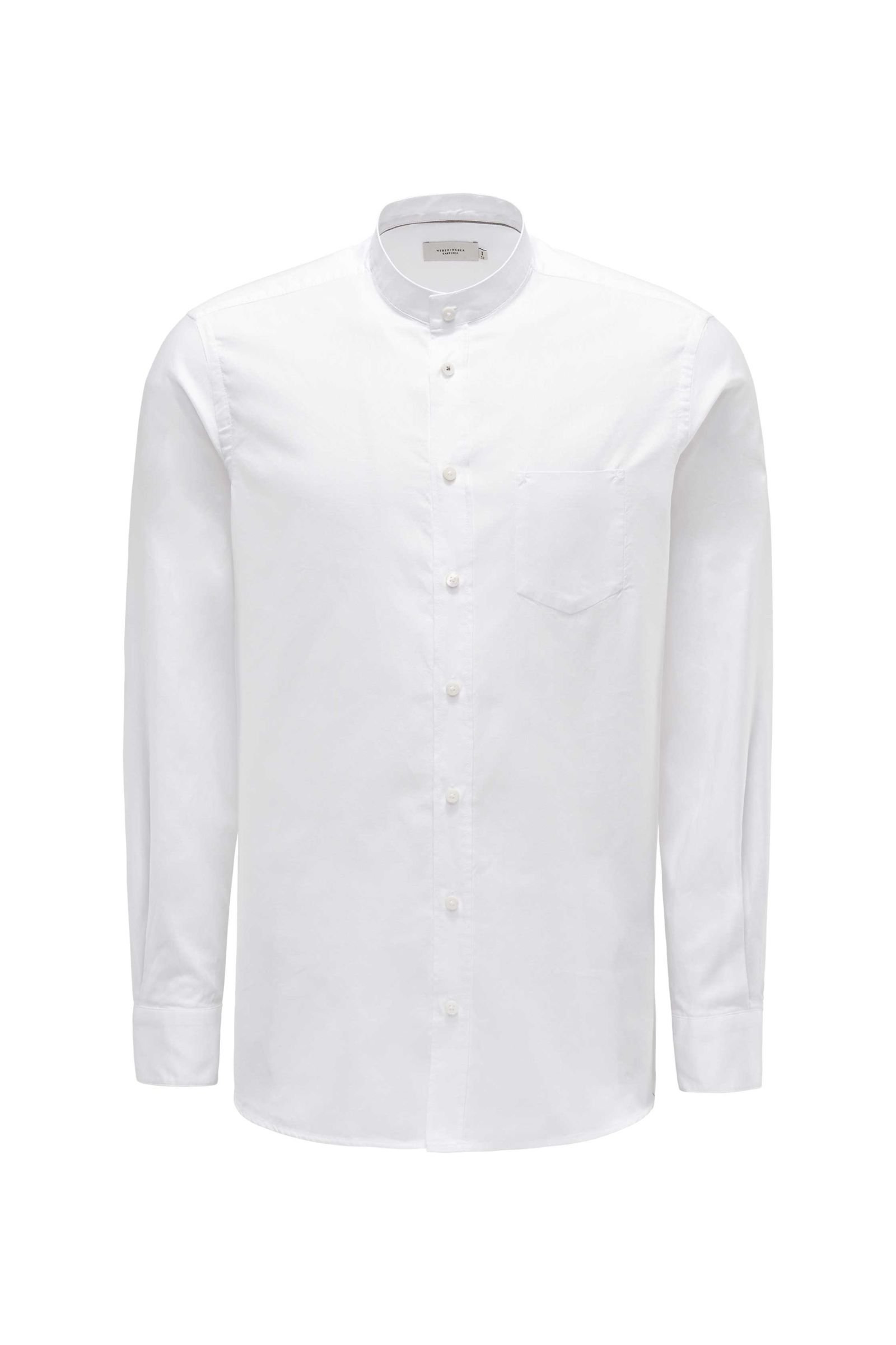 Oxford Hemd Grandad-Kragen weiß