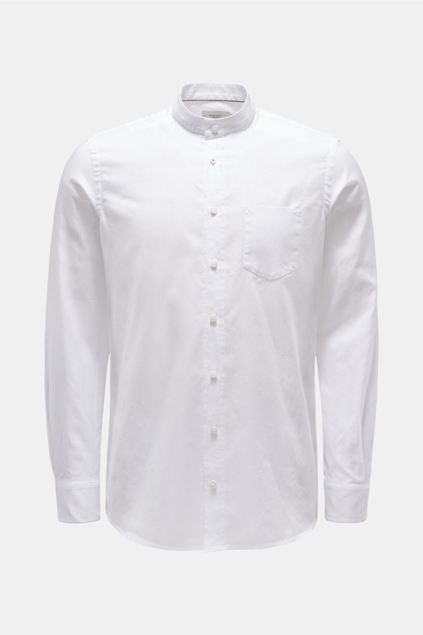 Oxford-Hemd Grandad-Kragen weiß