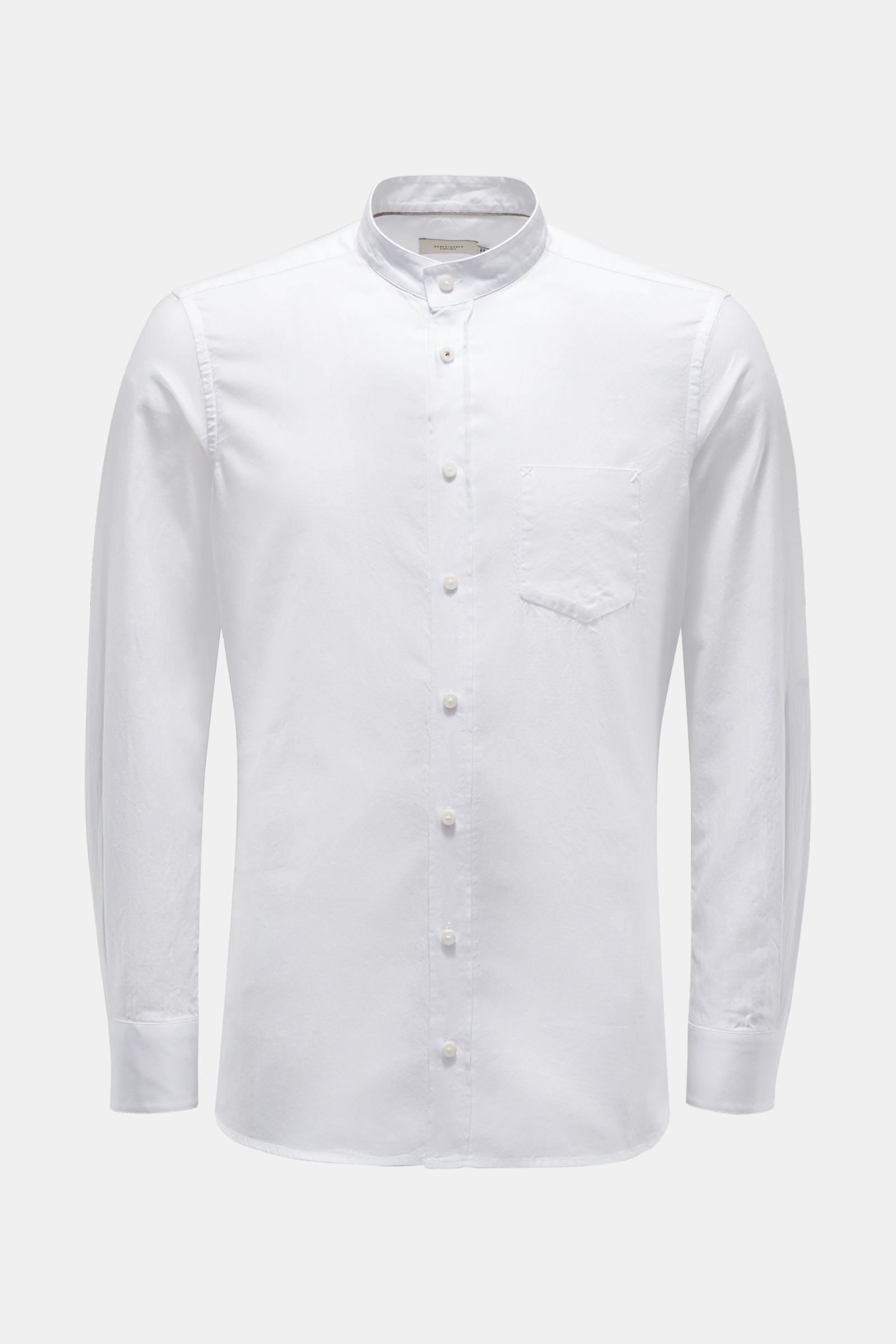 Oxford-Hemd Grandad-Kragen weiß