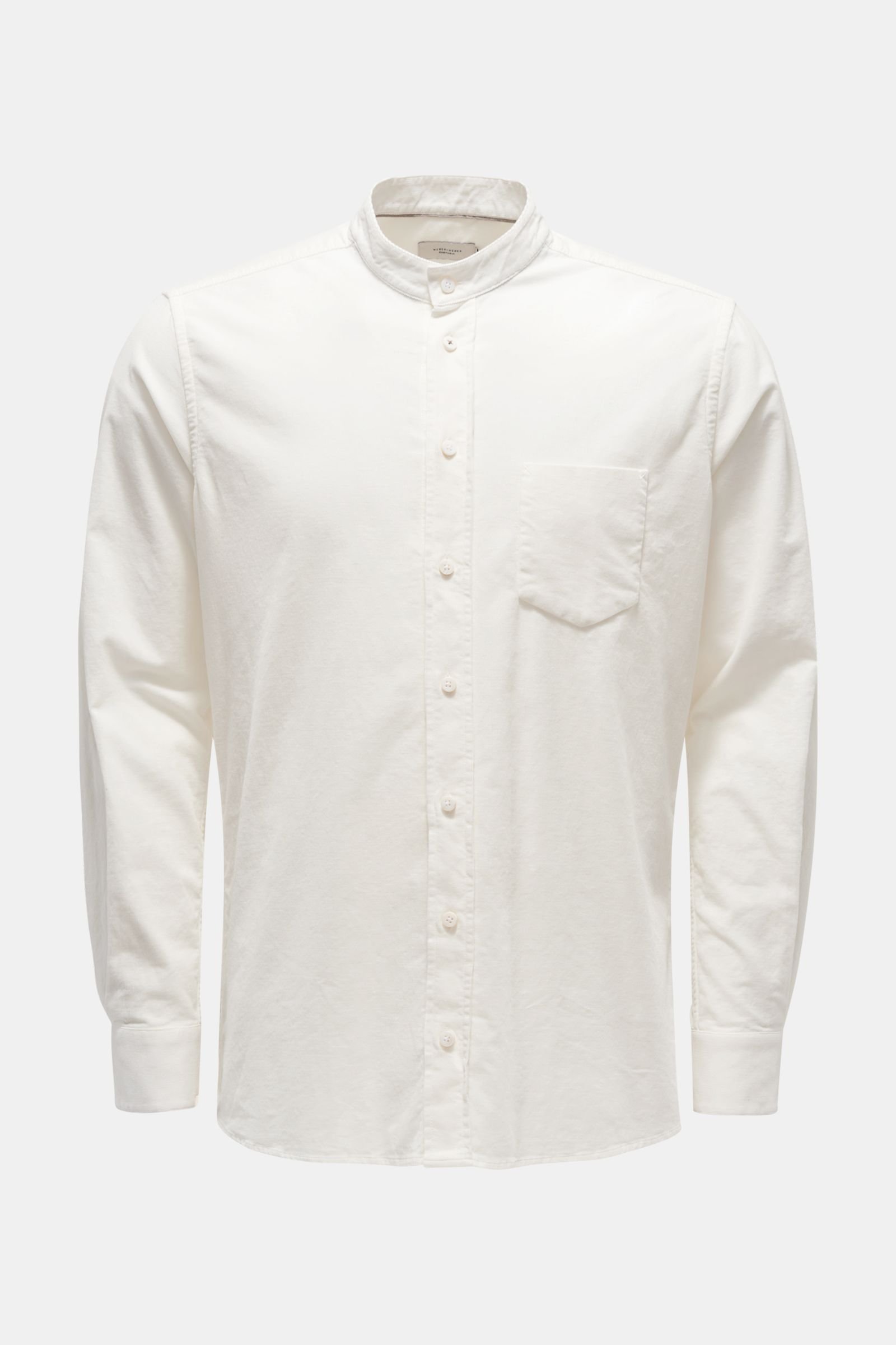 Corduroy shirt grandad collar white