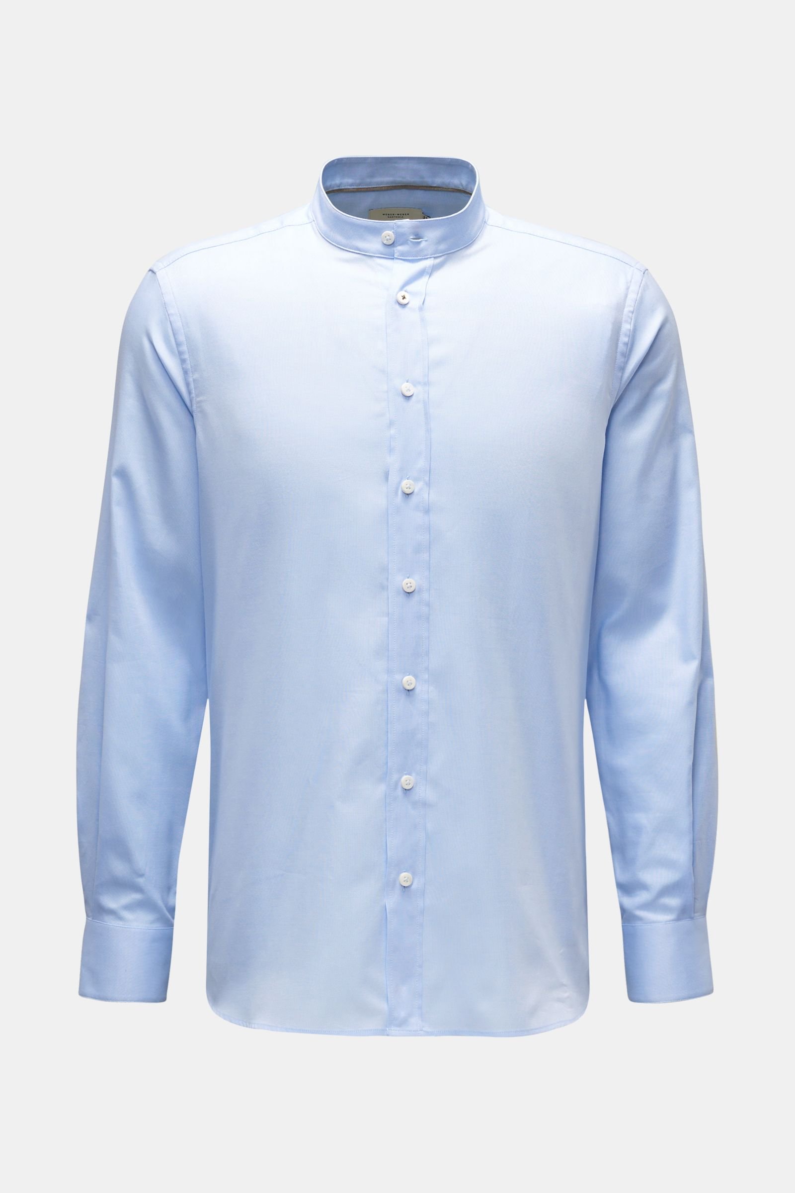 Oxfordhemd 'Vintage Oxford Plain Collar Shirt' Grandad-Kragen hellblau
