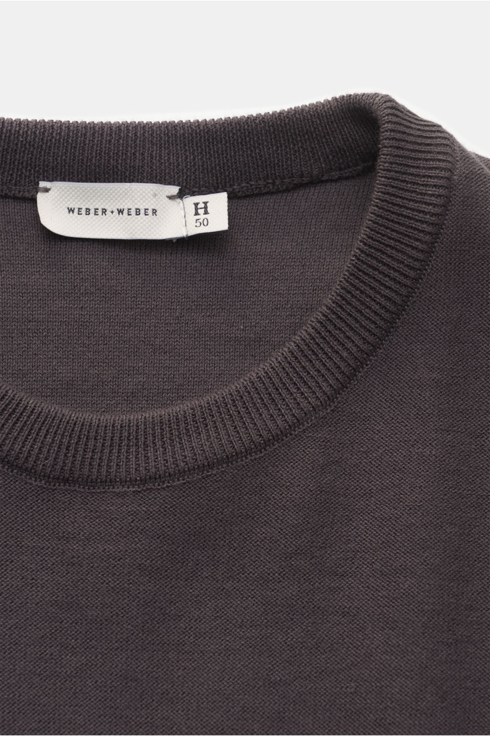 WEBER+WEBER short sleeve crew neck jumper 'Cotton Knit' dark grey