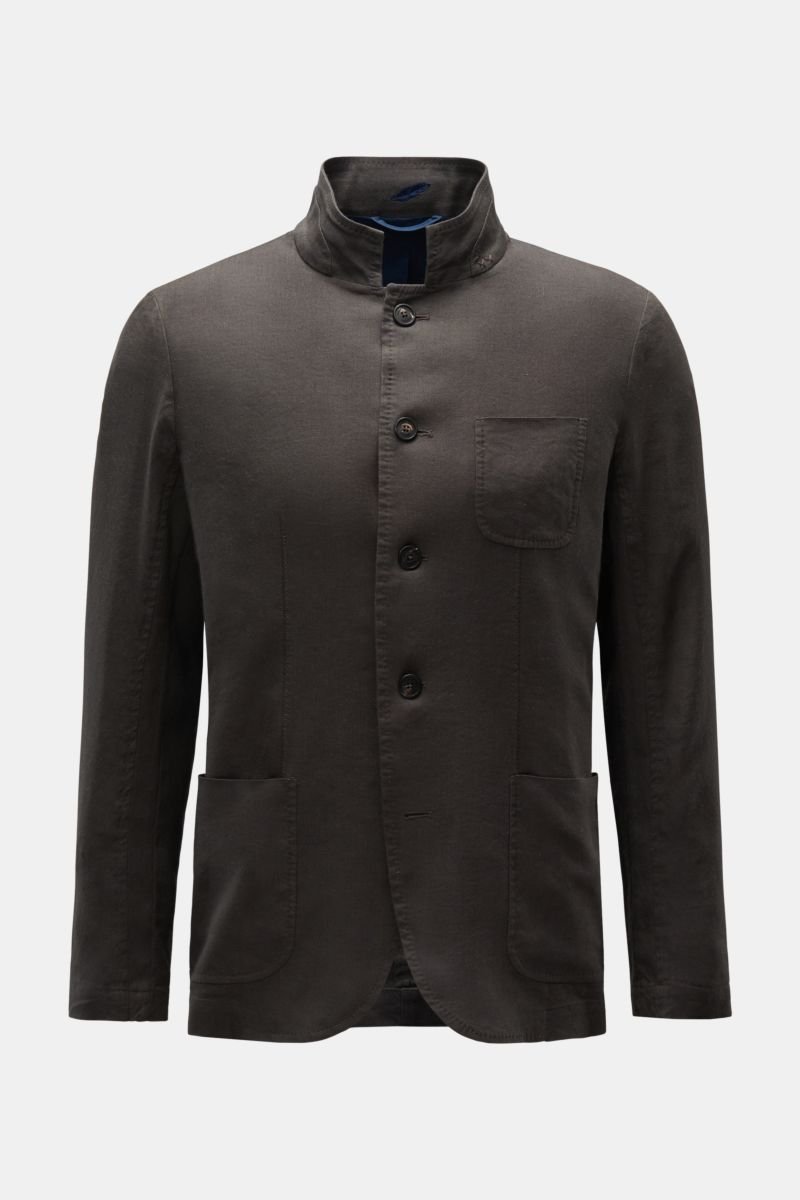 Smart-casual jacket 'Linen Tencel WW Blazer' dark brown