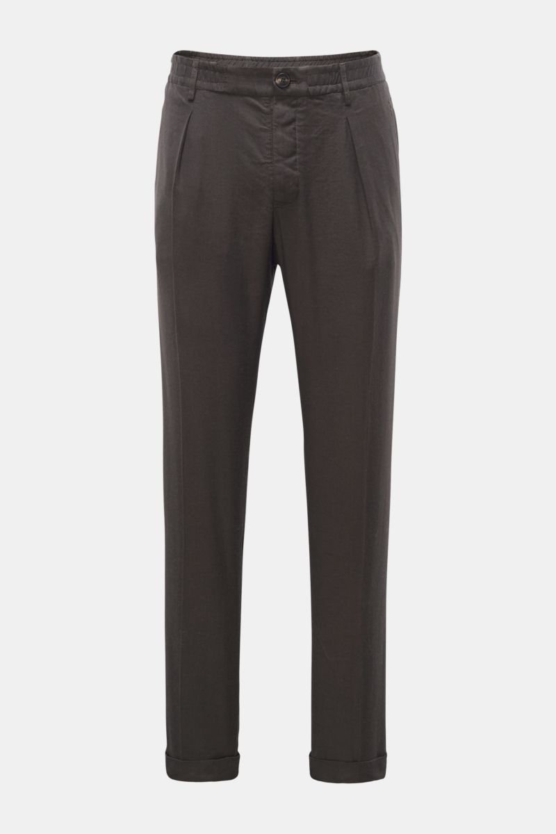 Jogger pants 'Linen Tencel Comfort Slacks' dark grey