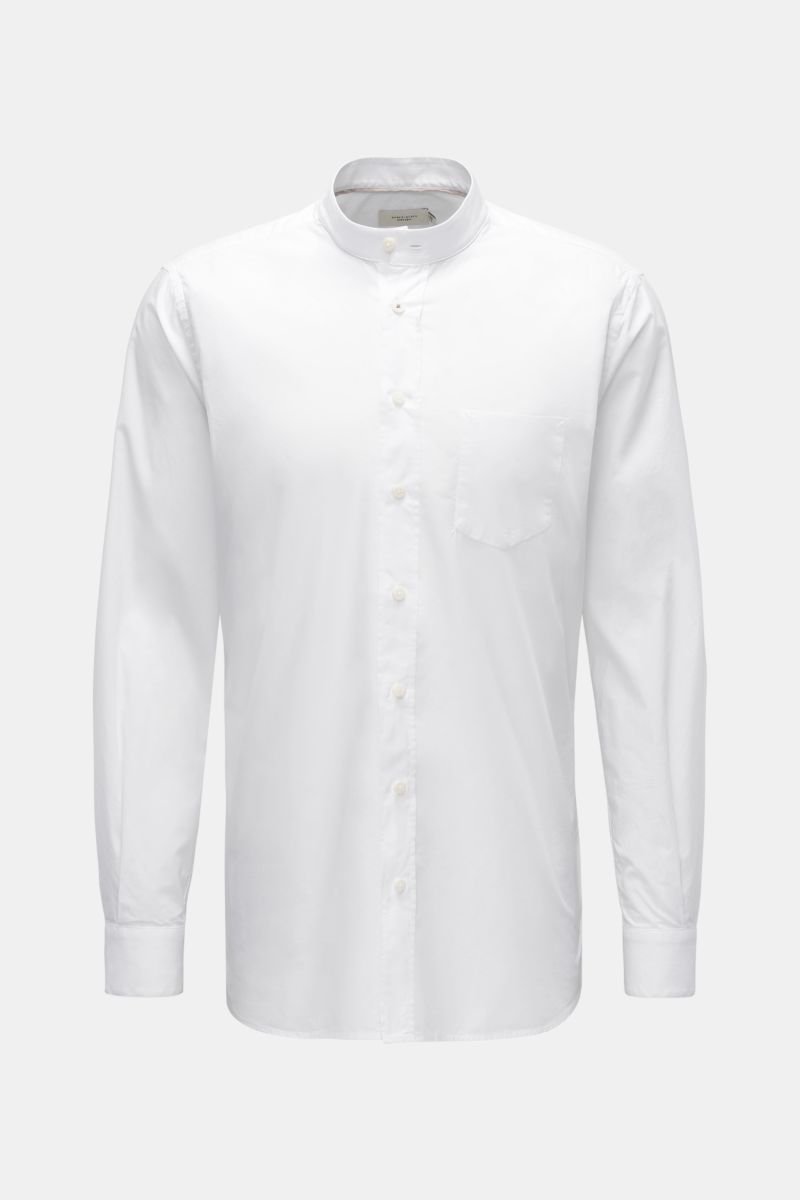 Casual Hemd 'Vintage Popeline Collar Shirt' Grandad-Kragen weiß
