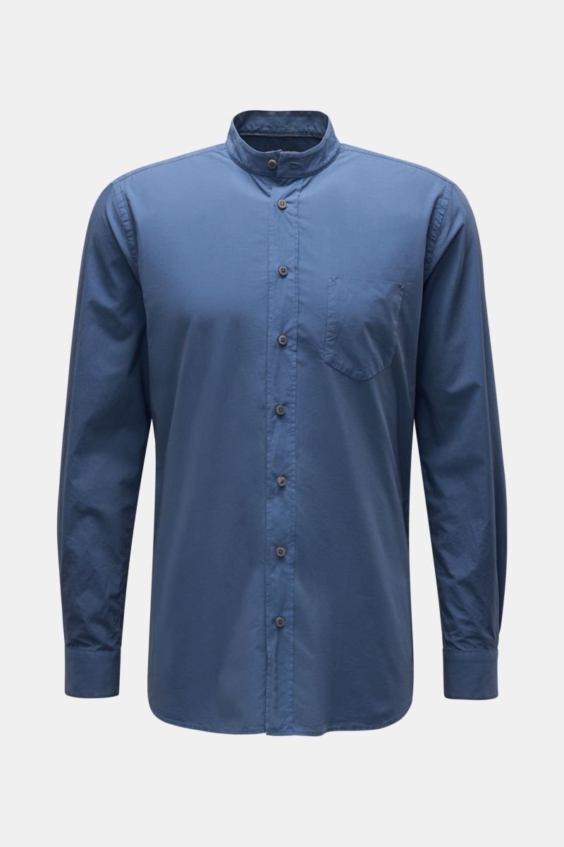 Casual shirt grandad collar grey-blue