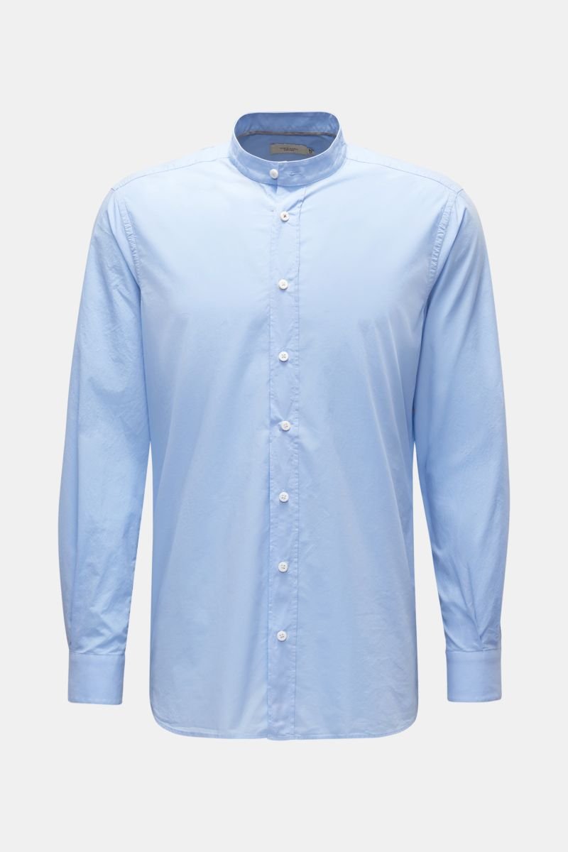Casual Hemd 'Vintage Popeline Plain Collar Shirt' Grandad-Kragen hellblau