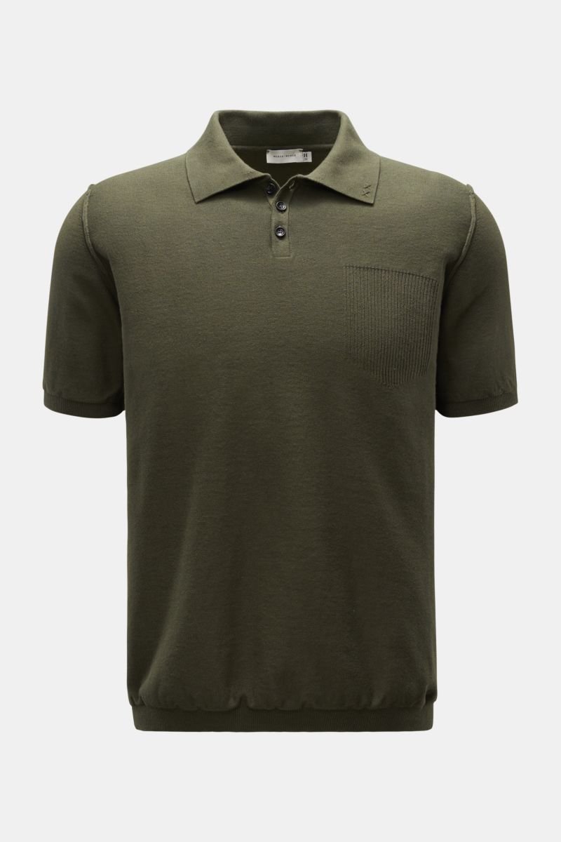 Short sleeve knit polo 'Cotton Knit Polo' olive