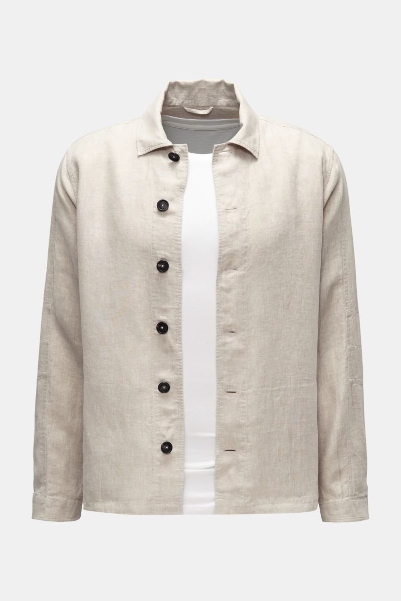 Linen overshirt 'Linen Light Overshirt' beige